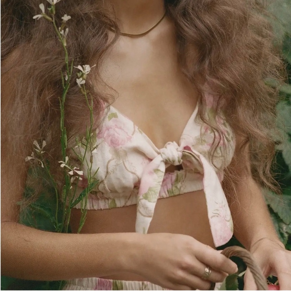 NWT Spell Rose Garden Crop Top Rose M‎